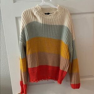 Rachel Multicolor Striped Turtleneck Sweater